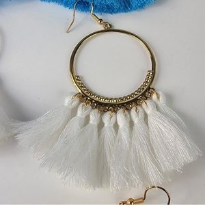 Tassel Earrings ~~ White